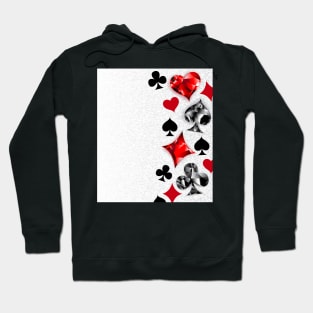 Gray Background with Polygonal Playing Cards Symbols Hoodie